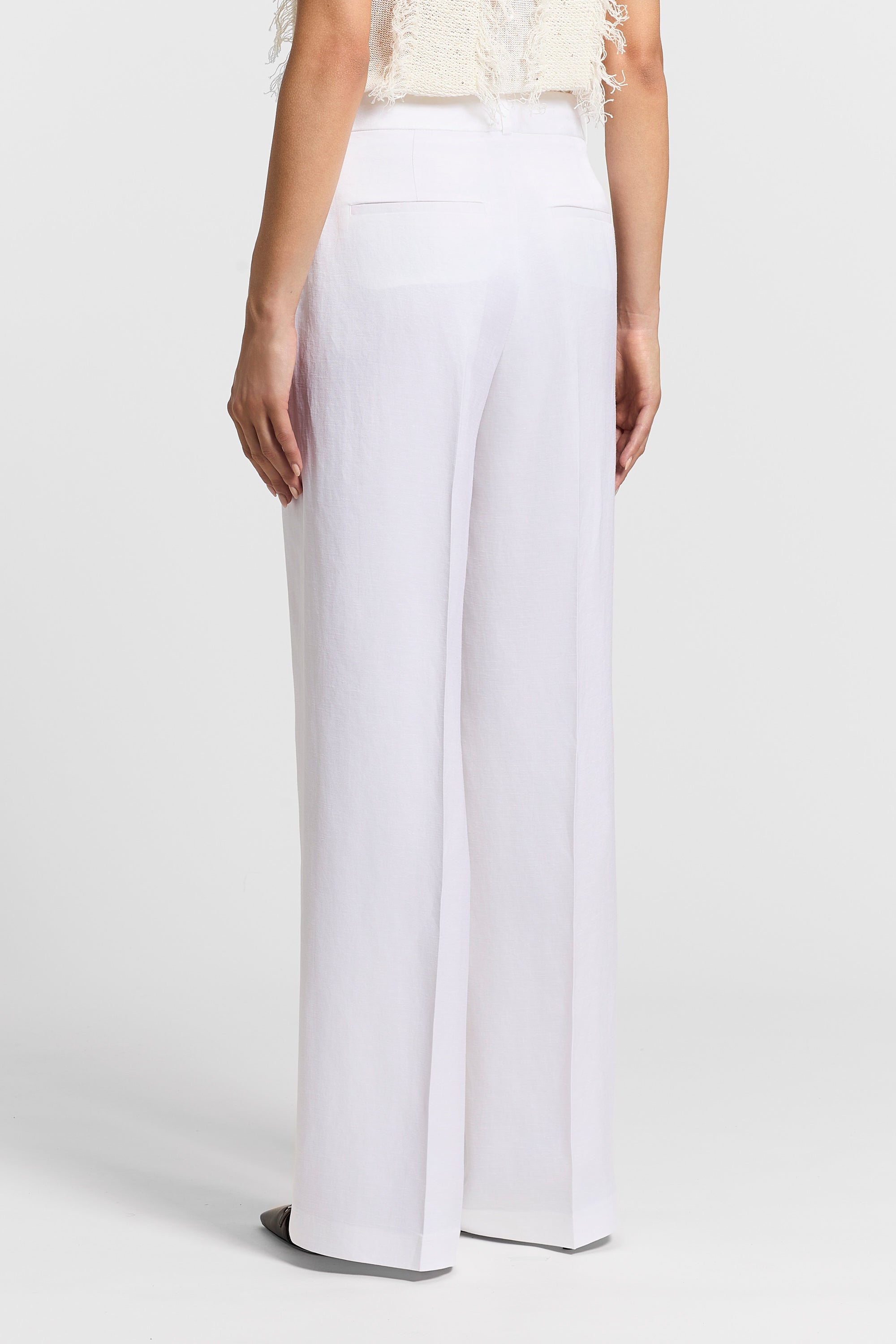 Linen and viscose twill trousers | Peserico US