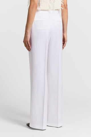 Linen and viscose twill trousers