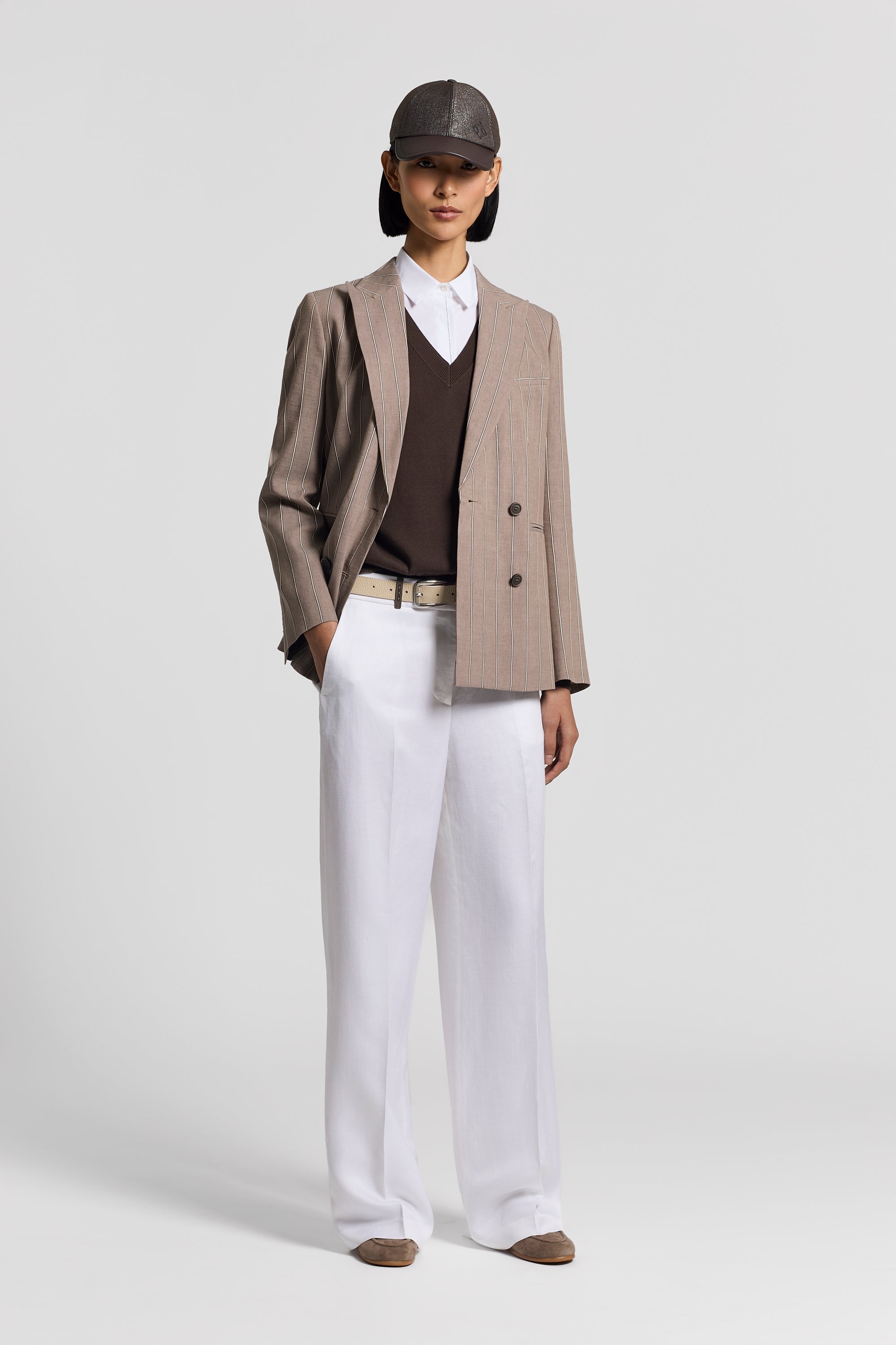 Stretch cotton shirt top | Peserico US