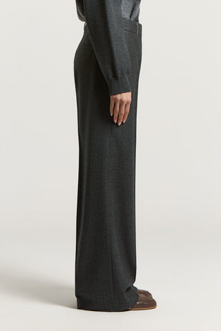 Lurex wool flannel palazzo trousers