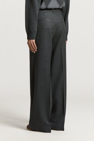 Lurex wool flannel palazzo trousers