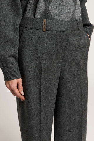 Lurex wool flannel palazzo trousers