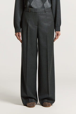Lurex wool flannel palazzo trousers