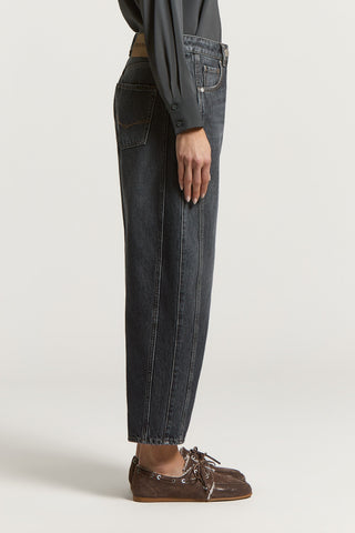 Washed gray jeans