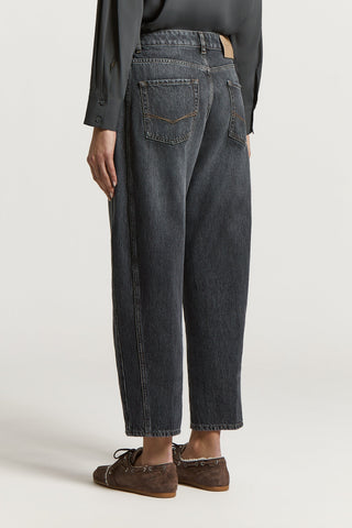 Washed gray jeans