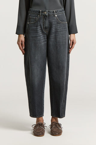 Washed gray jeans