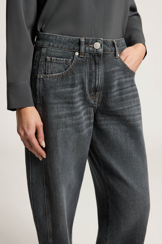 Washed gray jeans