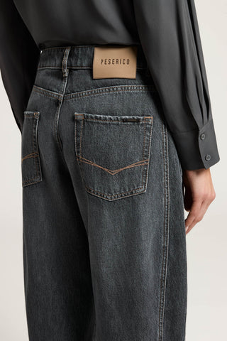 Washed gray jeans