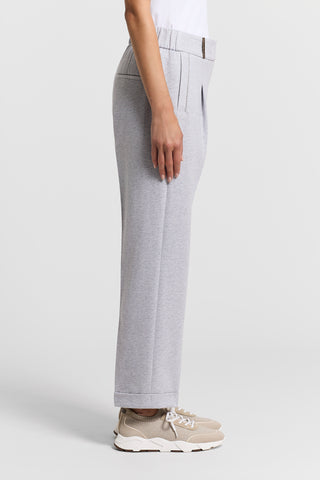 Stretch cotton fleece trousers
