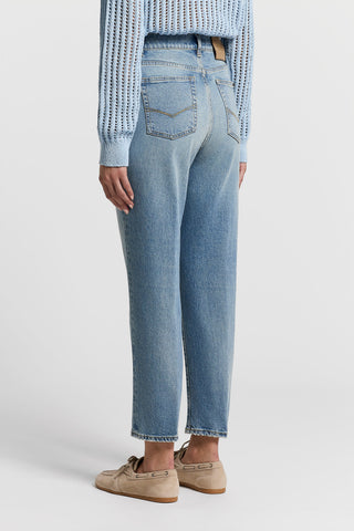 Washed straight-leg jeans