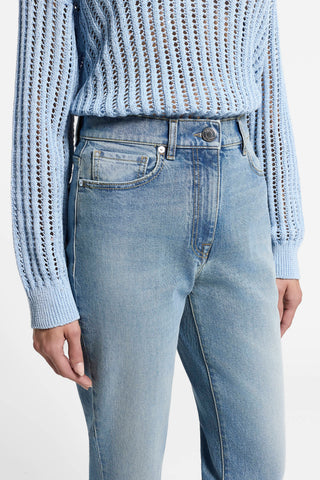 Washed straight-leg jeans