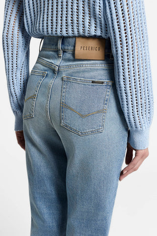 Washed straight-leg jeans