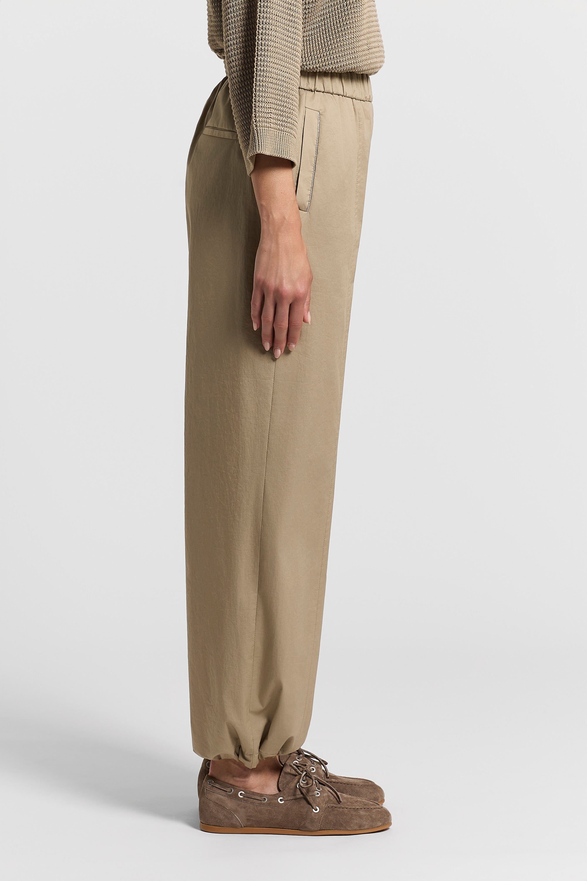 Stretch cotton sateen trousers | Peserico US