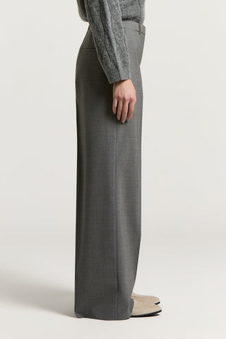 Two-way stretch wool palazzo trousers