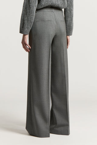 Two-way stretch wool palazzo trousers