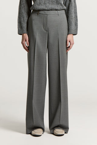 Two-way stretch wool palazzo trousers