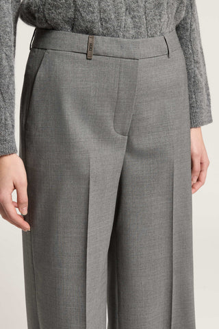 Two-way stretch wool palazzo trousers