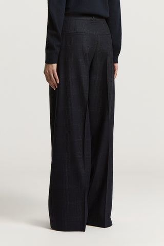 Lurex and wool flannel trousers