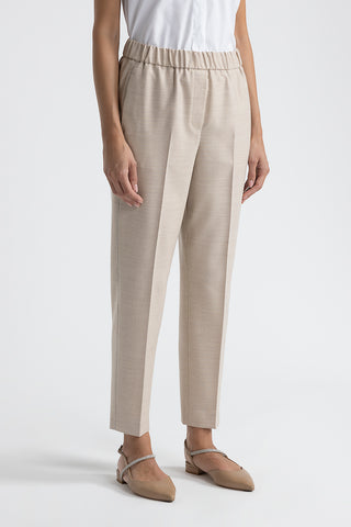 Loro Piana comfort jaspé wool elasticated trousers