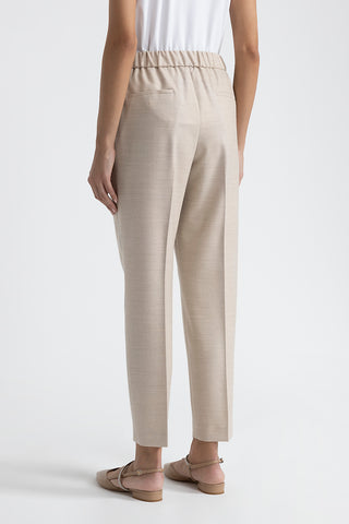 Loro Piana comfort jaspé wool elasticated trousers