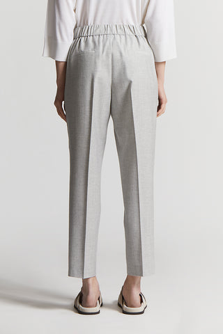 Stretch viscose wool trousers