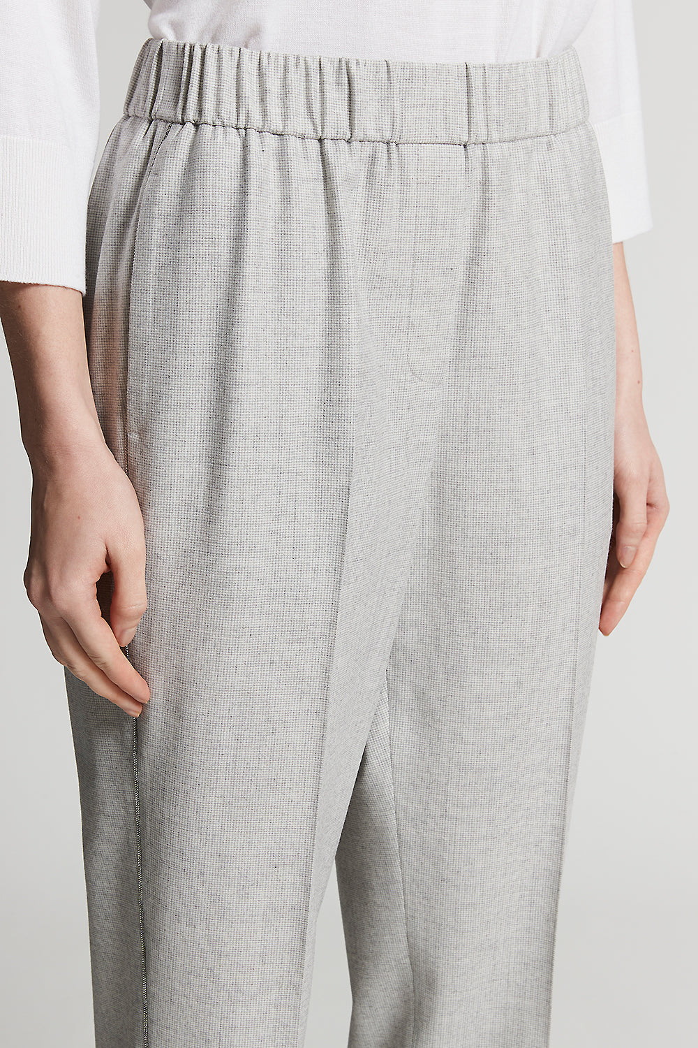 Stretch viscose wool trousers | Peserico US