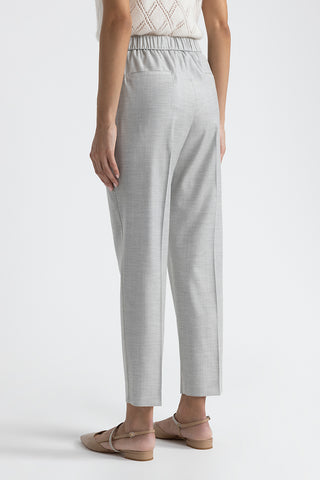 Viscose wool twill elasticated trousers