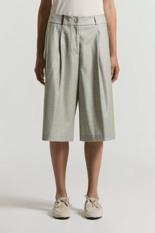 Stretch viscose wool shorts