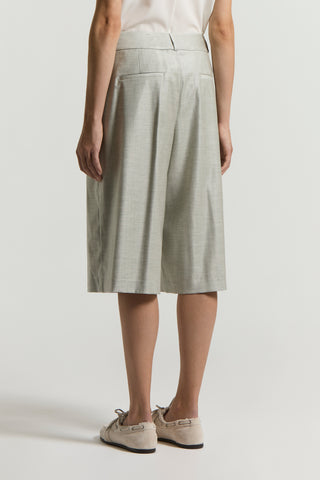 Stretch viscose wool shorts