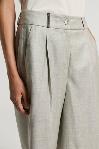 Stretch viscose wool shorts