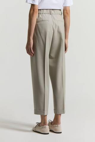 Wool gabardine trousers
