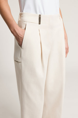 Cotton gabardine trousers