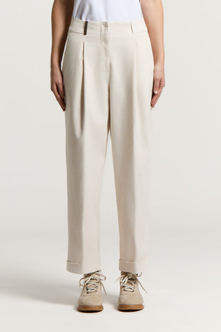 Cotton gabardine trousers