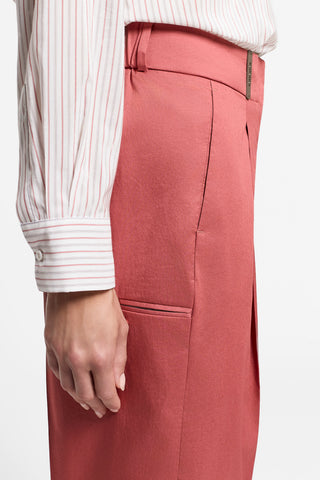 Stretch cotton sateen trousers