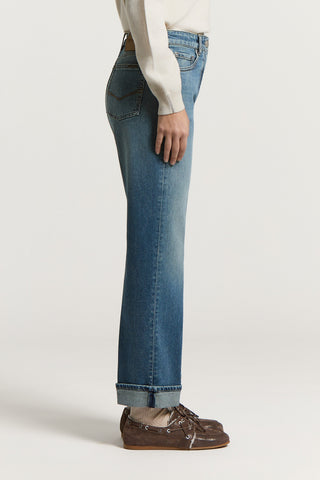 Light sky blue cotton twill jeans