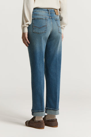 Light sky blue cotton twill jeans