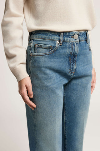 Light sky blue cotton twill jeans