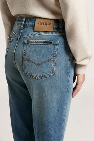 Light sky blue cotton twill jeans