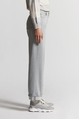 Grey stretch cotton jeans