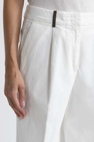 Wide-leg trousers in cotton gabardine