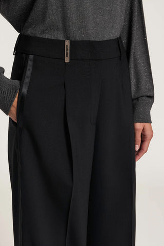 Two-way stretch wool trousers
