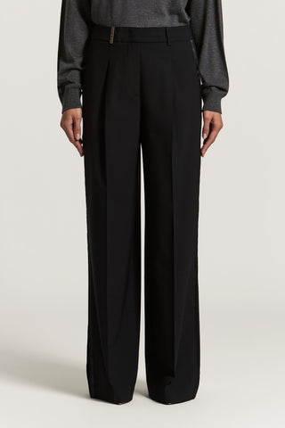 Two-way stretch wool trousers