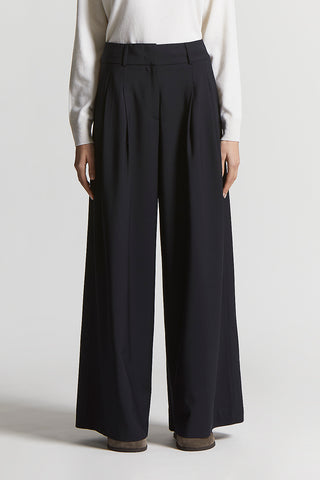 Two-way stretch wool canvas trousers