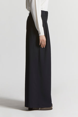 Two-way stretch wool canvas trousers
