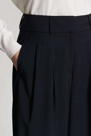 Two-way stretch wool canvas trousers