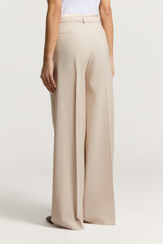 Two-way stretch wool palazzo trousers
