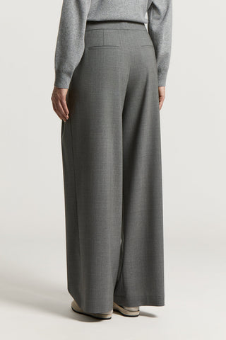 Two-way stretch wool palazzo trousers