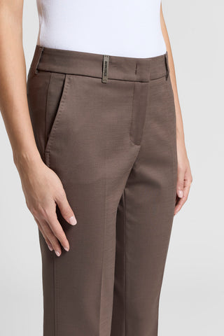 chocolate brown cigarette trousers Women's cigarette trousers - made in Italy chocolate brown cigarette trousers Women's cigarette trousers - made in Italy