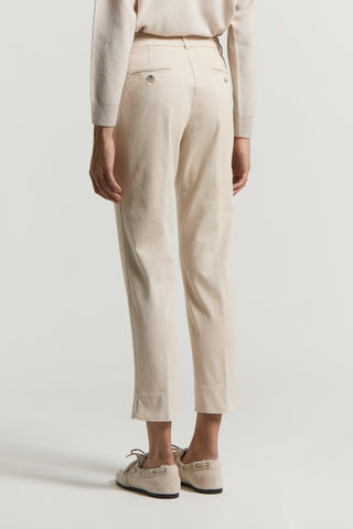 Stretch cotton gabardine trousers