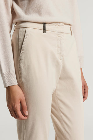 Stretch cotton gabardine trousers
